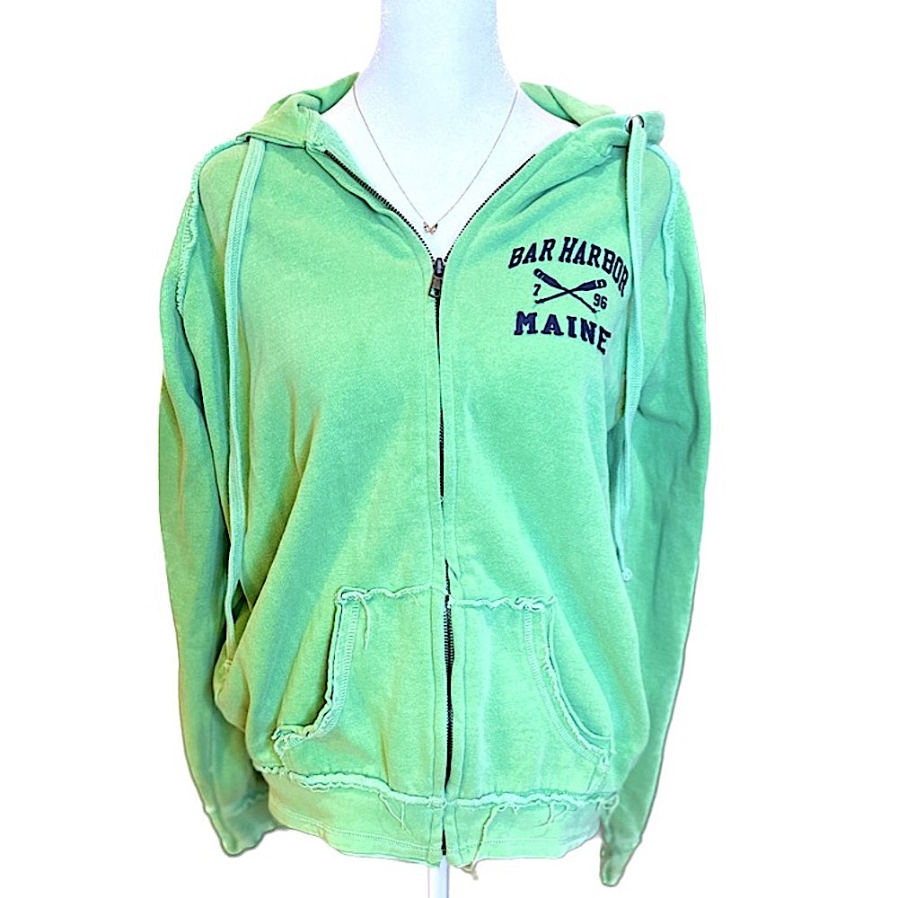 Too Cool Lime Green Bar Harbor Full Zip Hoodie Jacket, Women’s Size Small.